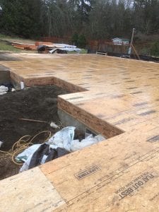 Subfloor down. So nice to have a flat surface to work off