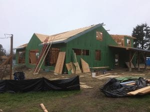 The roof is starting to take shape